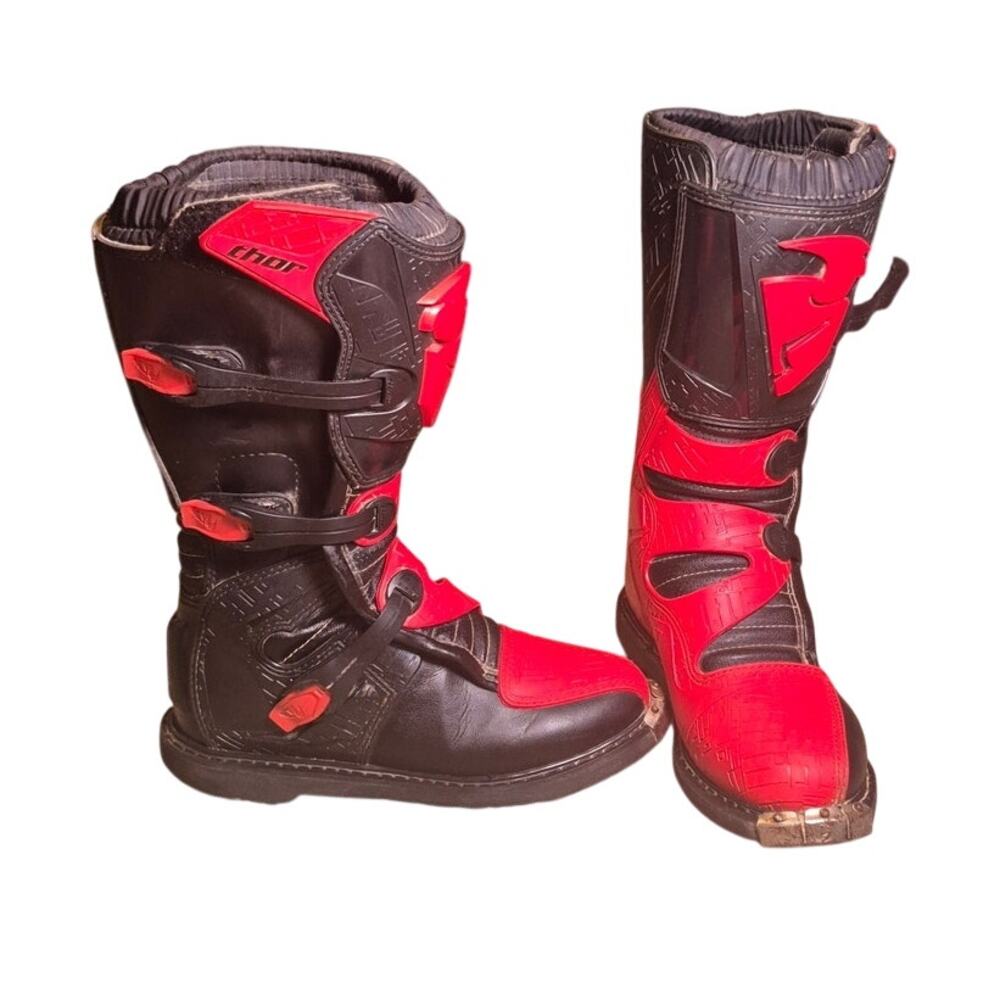 Thor Blitz XP MX Motocross Boots Men's Euro 45.5/US 11 Black/Red Dirt Bike